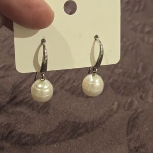 Honora 925 Signed Silver and Genuine Pearl Earrings. Vintage
